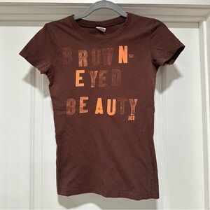 Hollister Y2K T-Shirt Brown Eyed Beauty Size Small